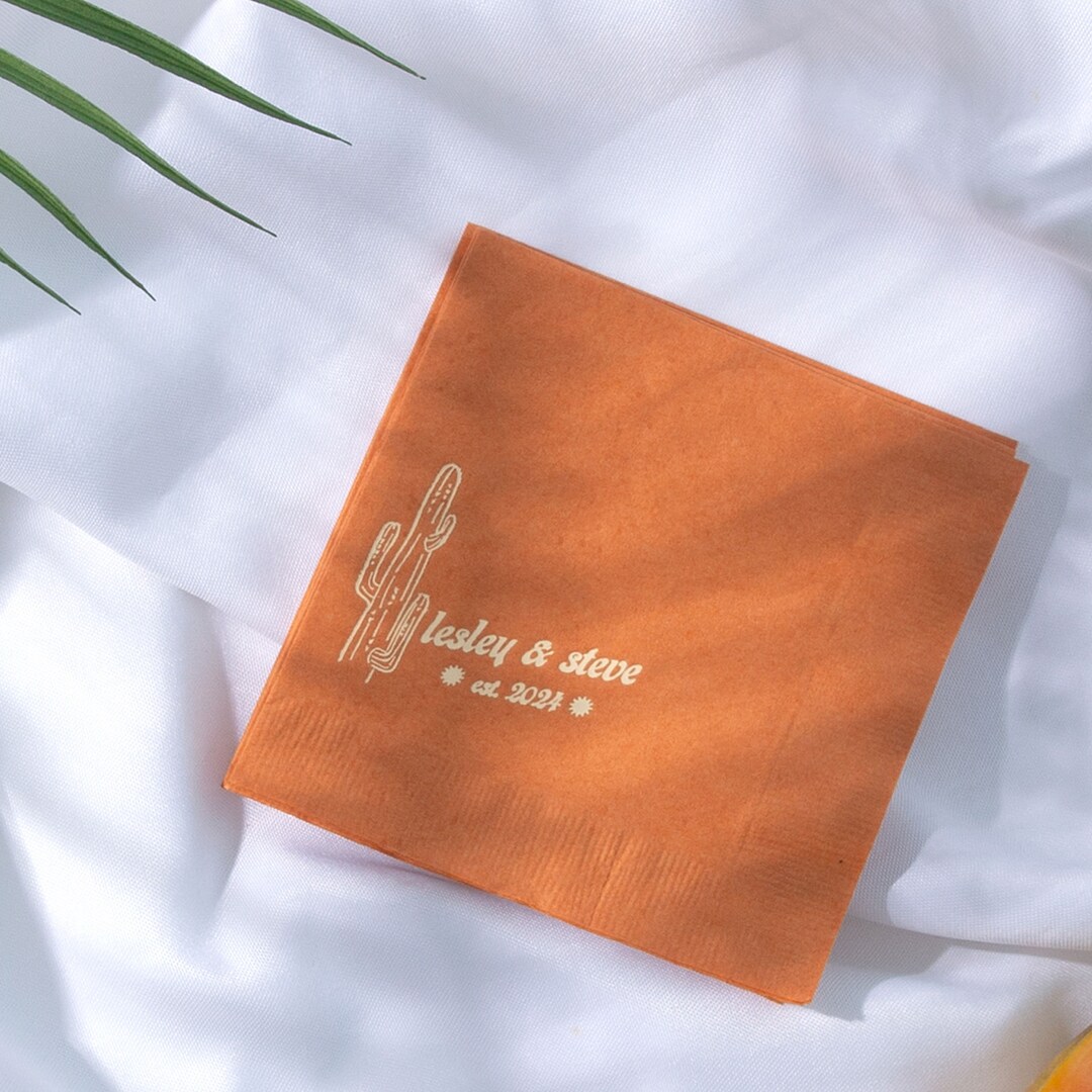 Personalized Party Napkins Destination Mexico Cactus Napkin Cocktail Napkin, Party Decoration