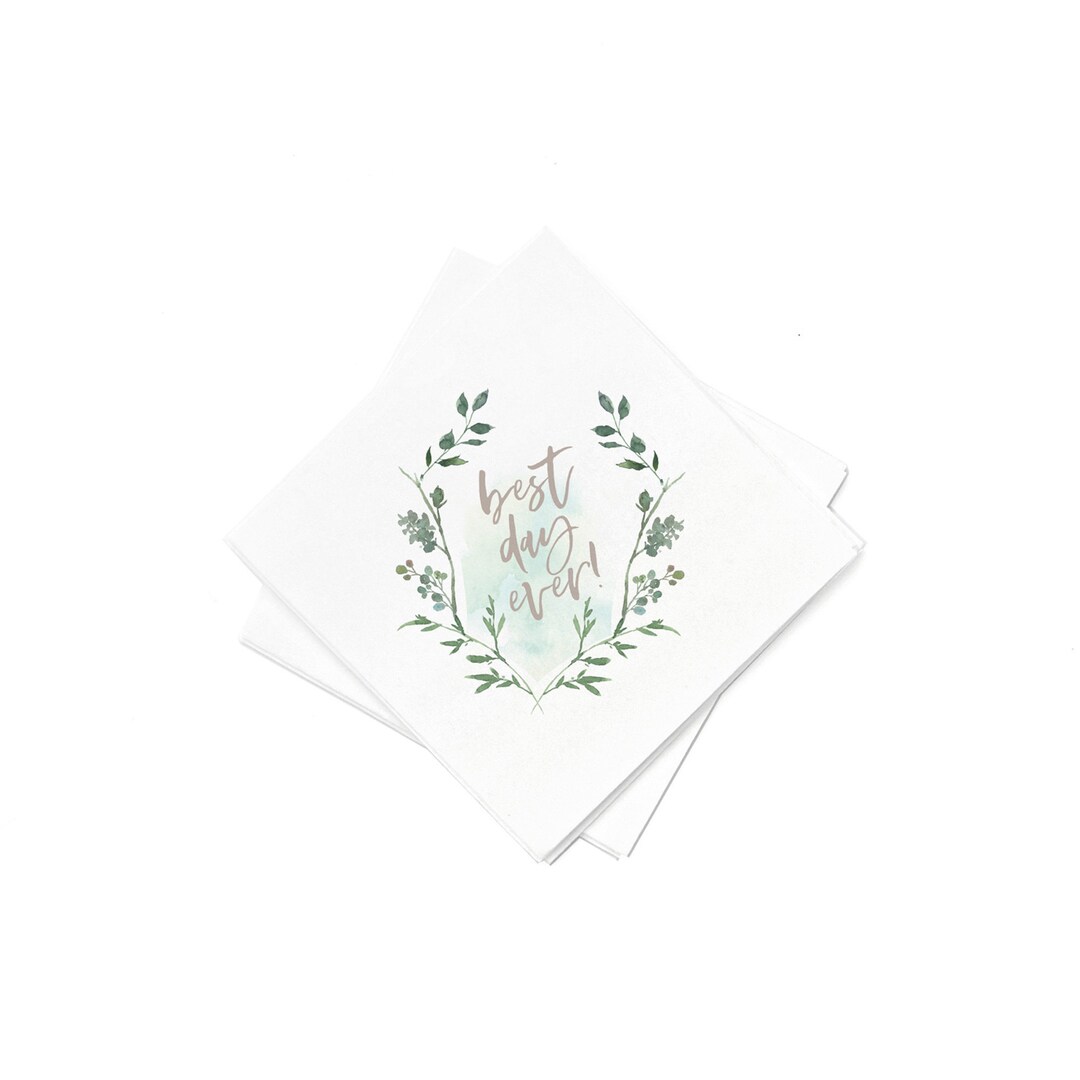 Best Day Ever Party Napkin Pack Leaf Crest beverage Napkin Pack of 20