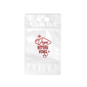 Vegas Before the Vows Drink Pouches - Las Vegas Resealable Party Pouch-  Set of 12 - 16oz Bachelorette or Bachelor Favor Bag