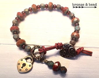 Chestnut Mix Picasso  Beaded Bracelet