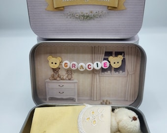 Hello Big Cousin, Brother, Sister Sibling Reveal Tin, Personalised Baby Present