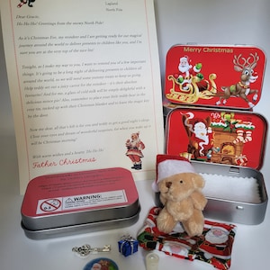 Ours en peluche pour la veille de Noël/câlin la veille de Noël/tradition de Noël/cadeau de Noël/remplissage de bas de Noël/boîte pour la veille de Noël/lettre du père Noël