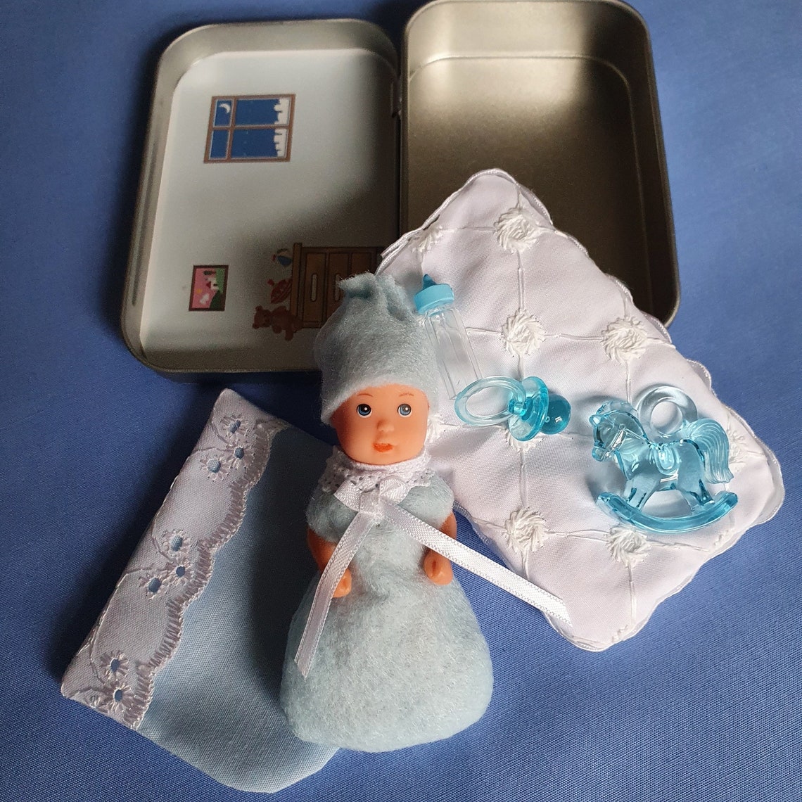 Little pocket dolly in a tin Dollies Dimples miniature pocket Etsy