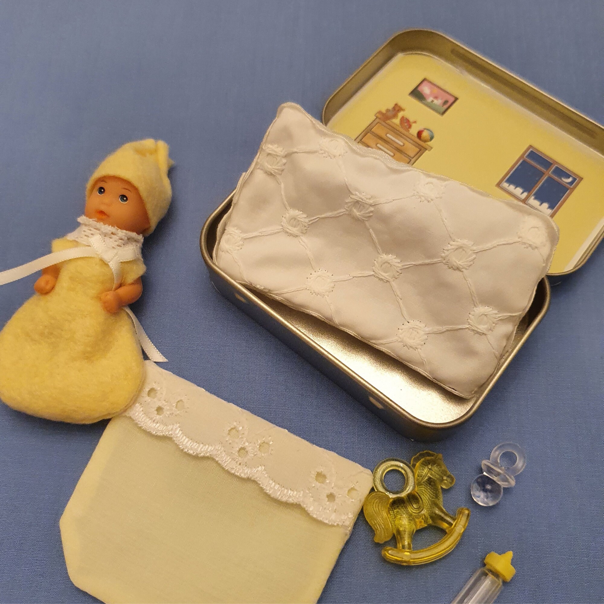 Little pocket dolly in a tin Dollies Dimples miniature pocket Etsy