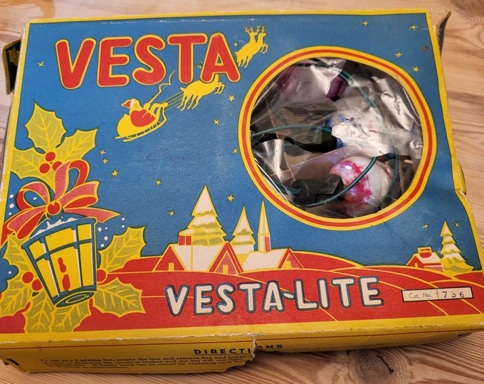 Vintage Christmas Lights/milk Glass Retro Strung Lights/chinese Lantern/ Kitsch Lights With Box