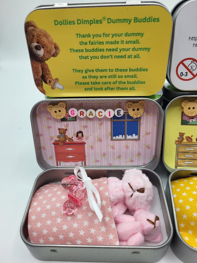Teddy Bear Dummy Fairy Pocket Tin: Anxiety Support Gift Bild 2