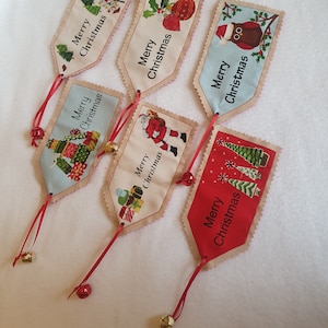 Christmas fabric gift tags/christmas tree decorations/sustainable Christmas tags/secret santa tag/fabric gift tag/christmas hanging decorate