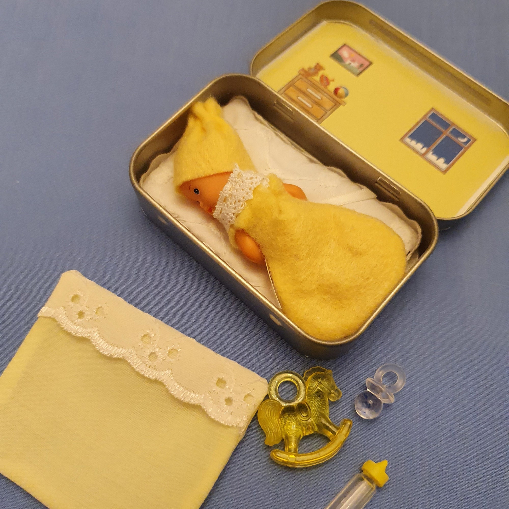 Little pocket dolly in a tin Dollies Dimples miniature pocket Etsy