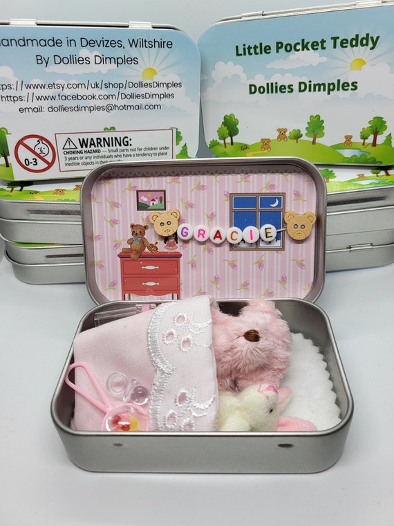 Personalised teddy in a tin deals