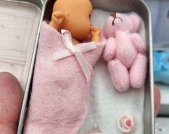 Pocket Baby Doll Bedtime Set in Tin: Portable Travel Toy