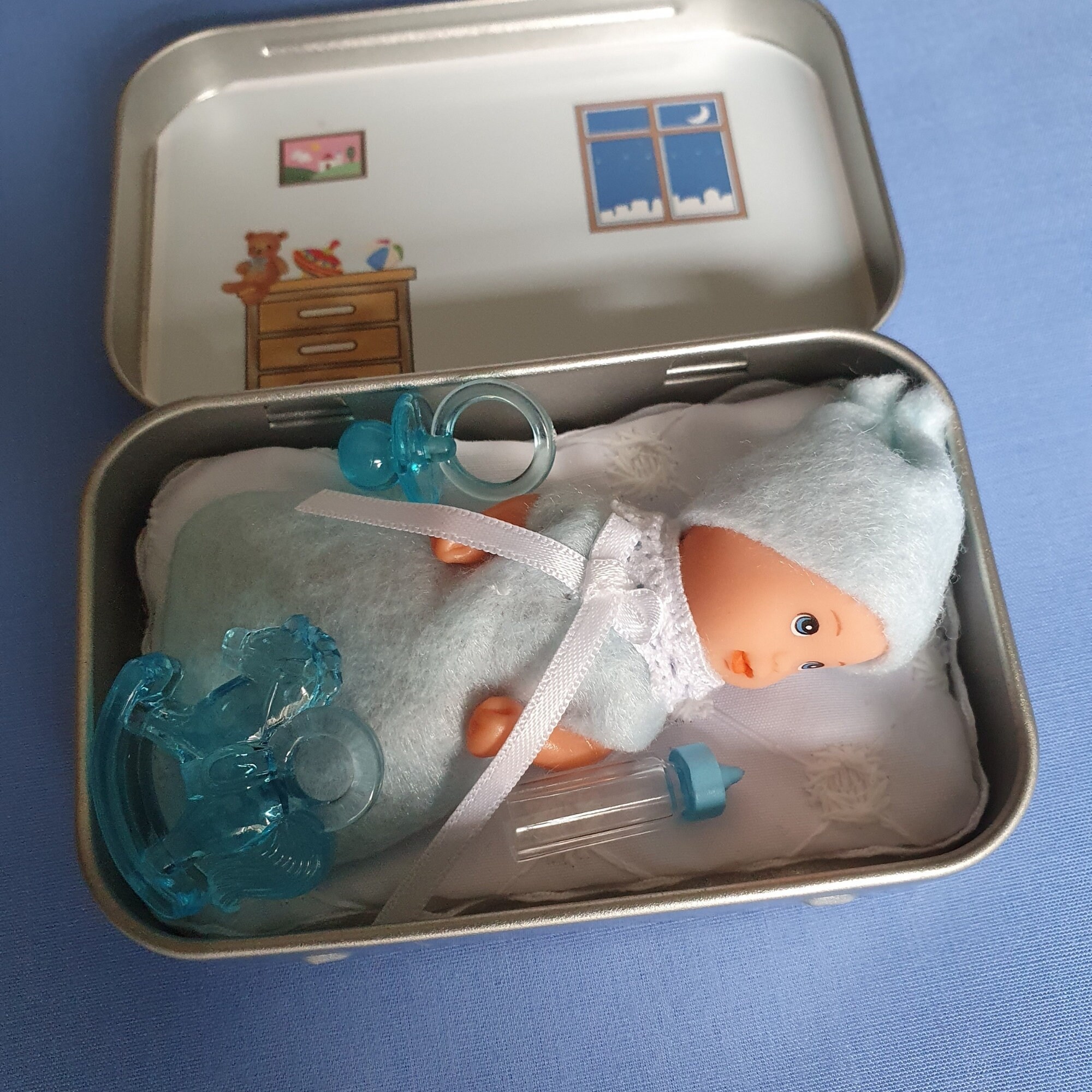 Little pocket dolly in a tin Dollies Dimples miniature pocket Etsy