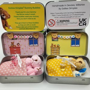 Teddy Bear Dummy Fairy Pocket Tin: Anxiety Support Gift Bild 1