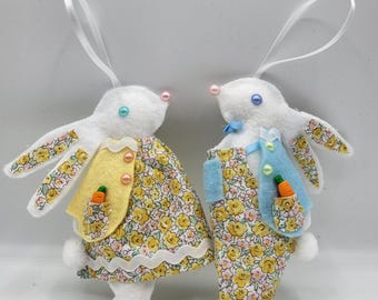Easter bunny liberty fabric decoration nursery decor
