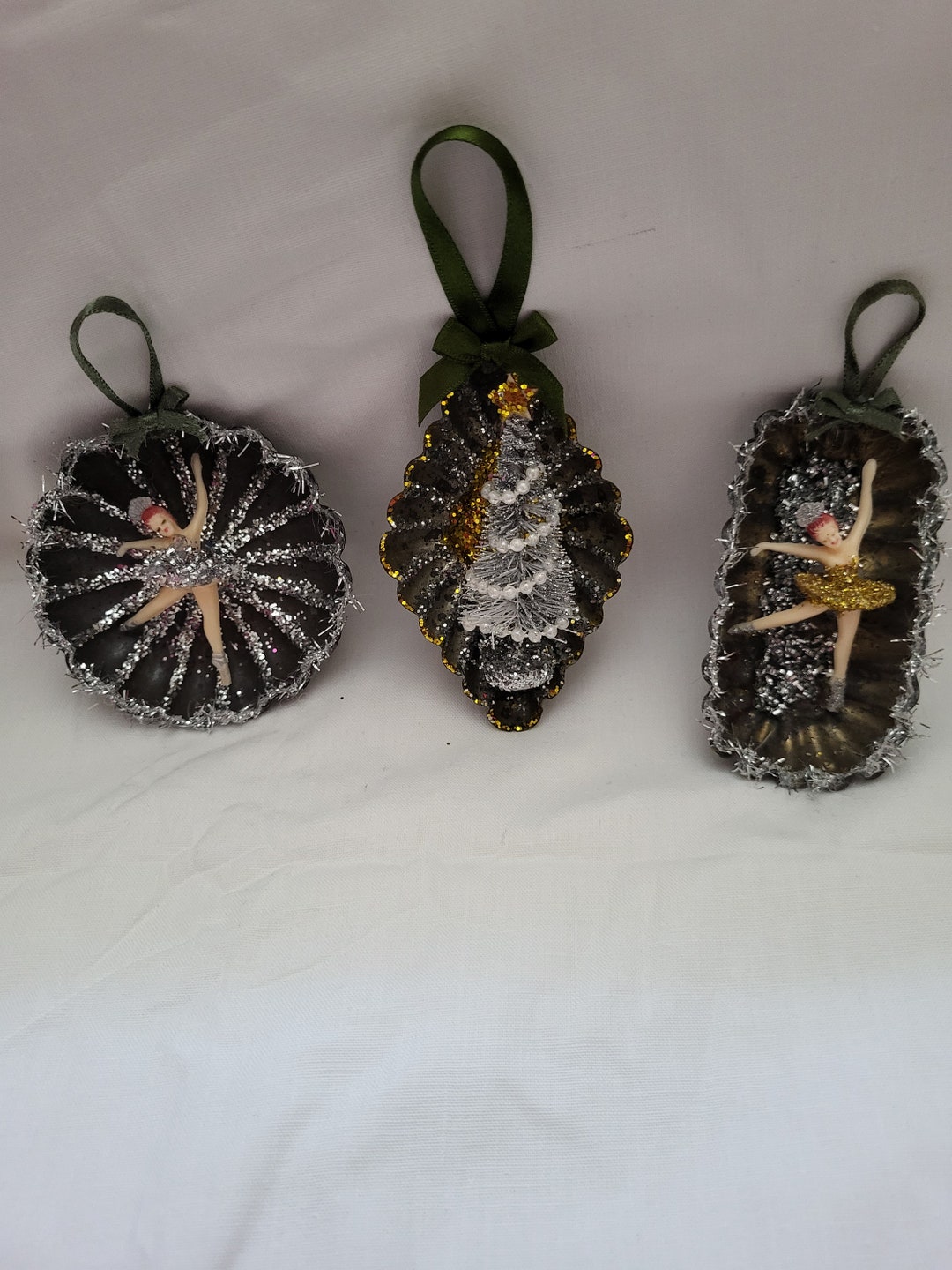 Vintage Pastry Tin Christmas Tree Decorations/ Ballerina Etsy