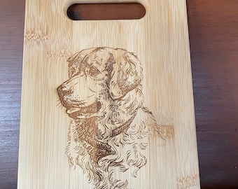 Small Golden Retriever design bamboo Cutting Board! FREE SHIPPING!!!