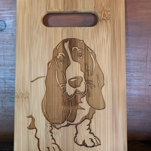 Small Basset Hound design bamboo Cutting Board! FREE SHIPPING!!! Larger size also available!