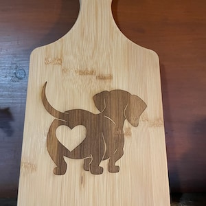 Dachshund butt engraved etched bamboo paddle Cutting Board!