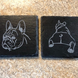 French bulldog slate drink coasters! Free shipping!