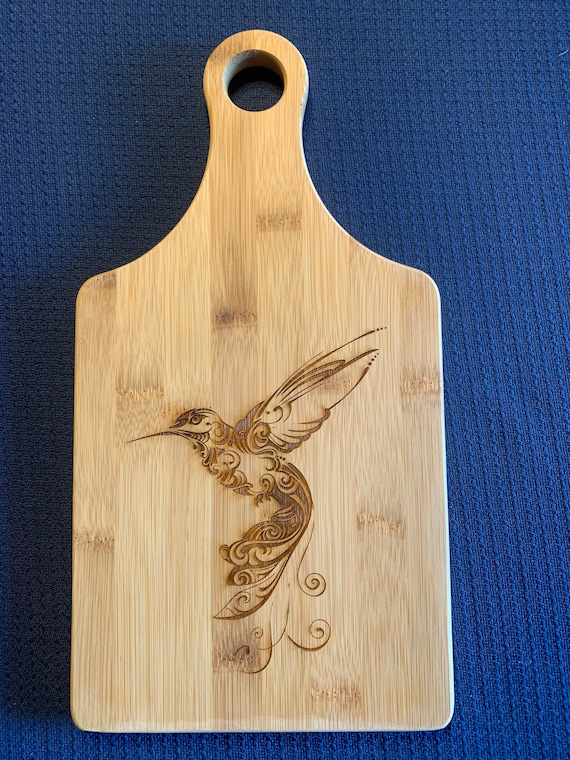 Hummingbird Bamboo Paddle Cutting Board FREE SHIPPING Etsy