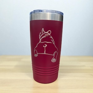 Mug de voyage avec mégot de bouledogue français Gobelet isolé ! Cadeau Frenchie Amateurs de bouledogues français.