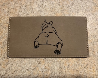 French Bulldog leatherette check book cover! FREE SHIPPING!