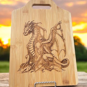 Beautiful Engraved Dragon Cutting Board! FREE SHIPPING!