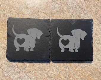 Dachshund slate drink coasters! Free shipping!