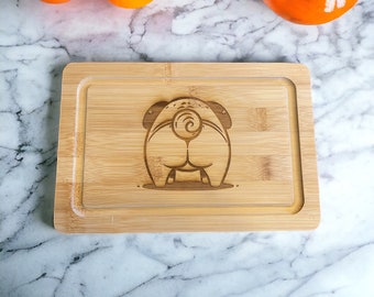 Pug Bottom Engraved Cutting Board, Personalized, Engraved. Gift for Pug Moms, Pug lovers, Pug owners. FREE SHIPPING!