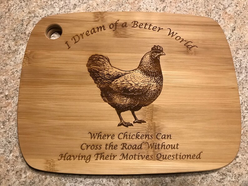 Funny Chicken Cutting Board Etsy