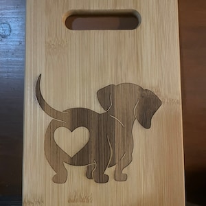 Small Dachshund design bamboo Cutting Board! FREE SHIPPING!!! Larger size also available!