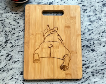 Personalized French Bulldog Cutting Board charcuterie board! Cute and funny gift! Great for Frenchie Lovers.