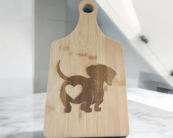 Dachshund butt engraved etched bamboo paddle Cutting Board!