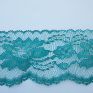 Jade Lace Trim Ribbon 3 Inch Wide Green Floral Lace Flower Design ...