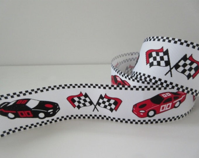 Race Car Ribbon Nascar Grosgrain Ribbon Flags 1 1/2