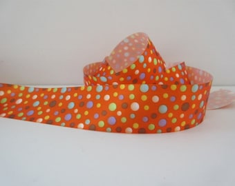 Orange Dot Ribbon Multicolor Dotted Ribbon 1 1/2" inch wide Festive Ribbon Party Decor Gift Basket Bows Wreath Gift Wrap Home Decor lr055