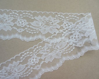 Ivory Lace 20% DISCOUNT Trim Ribbon  3" inch wide Floral Lace Flower Design Sewing Lace DIY Wedding Bridal Gift Wrap Wreath WL057