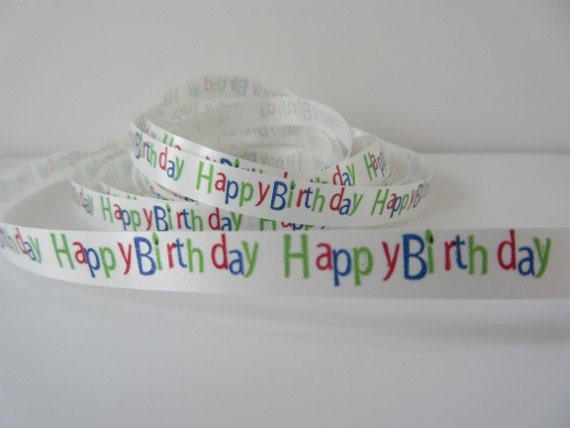 Happy Birthday Curling Ribbon 3/8 Inch Wide Children Birthday Party Decor  Mulitcolor Gift Wrap Card Decoration Scrapbook Center Piece BJ002 