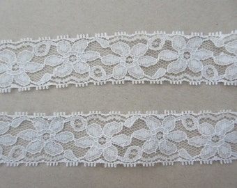 Natural Lace Trim Ribbon By the Yard 1 1/4" inch wide Floral Lace Flower Sewing Trim Scrapbook Wedding Lace Bridal Gift Wrap Basket WL55