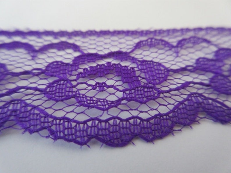 Purple Lace Trim Ribbon 1 inch wide Floral Lace Flower Sewing Trim Scrapbook Card Decoration Wedding Lace Gift Wrap Gift Basket WL013 image 2