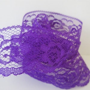 Purple Lace Trim Ribbon 1 inch wide Floral Lace Flower Sewing Trim Scrapbook Card Decoration Wedding Lace Gift Wrap Gift Basket WL013 image 4