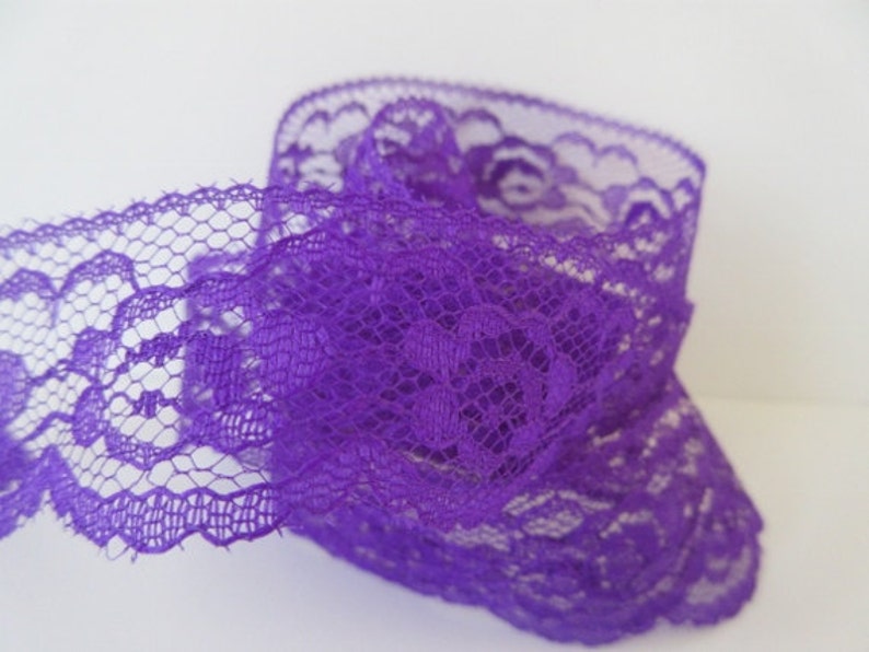 Purple Lace Trim Ribbon 1 inch wide Floral Lace Flower Sewing Trim Scrapbook Card Decoration Wedding Lace Gift Wrap Gift Basket WL013 image 4