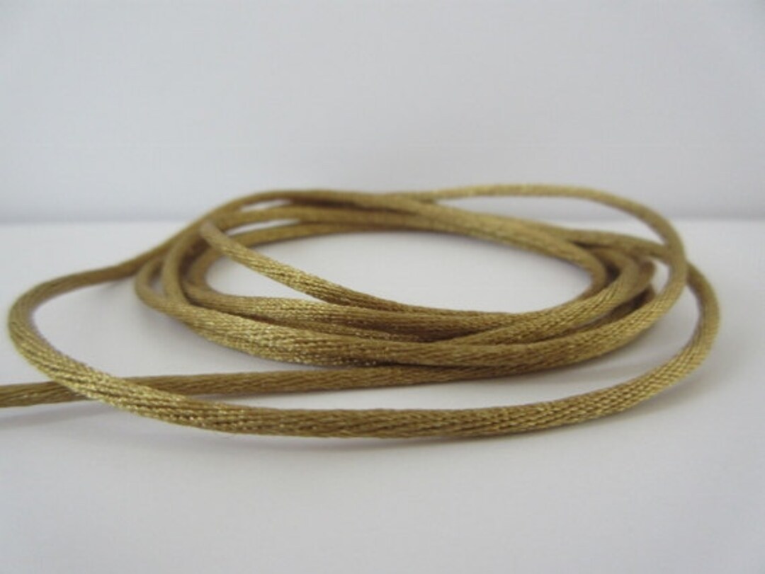 thumbnail image 2 of Red With Gold Metallic Satin Rat Tail Cord Gimp Sewing Trim 2-3mm... 2 of 13
