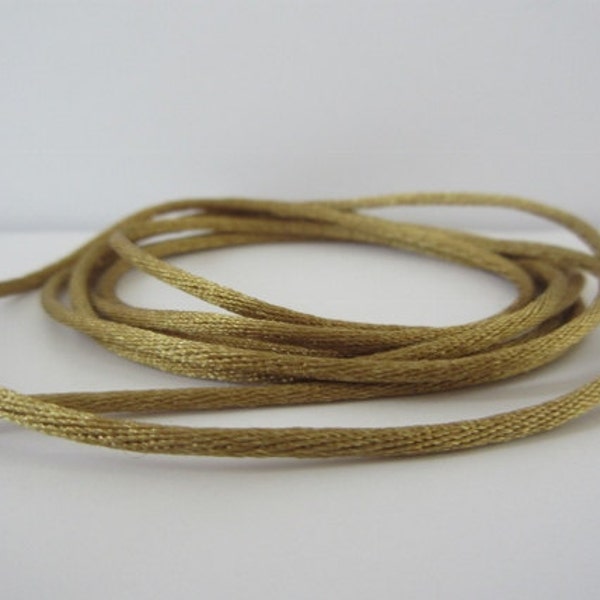 Gold Rat Tail Cord 2mm Gold Rattail Gold Satin Cord Christmas Wedding Party Favor Beading Jewelry Knotting Cord Gift Wrap Package  br001