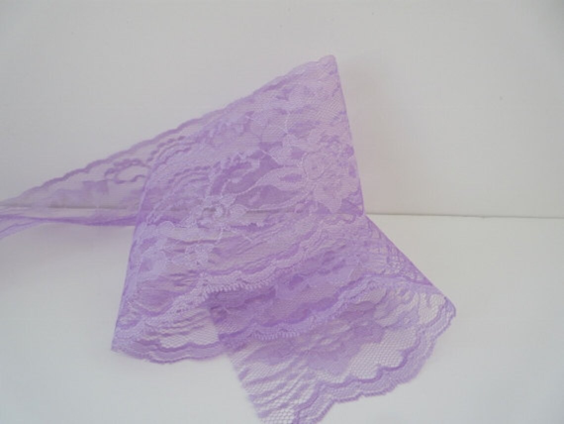 Lavender Lace Trim Ribbon 4 Inch Wide Baby Shower Etsy