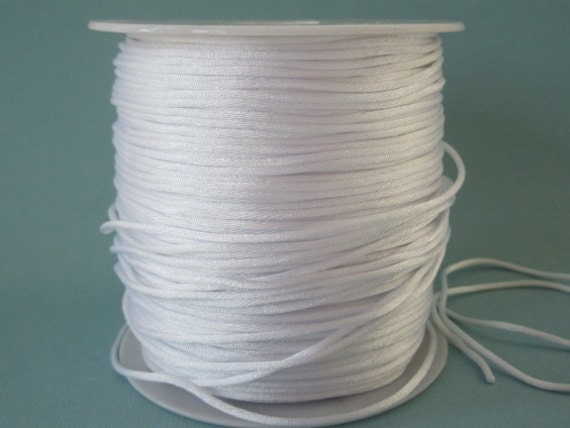 Ivory with Old Gold - 2mm Satin Rat Tail Cord - ( 2mm x 200 Yards )
