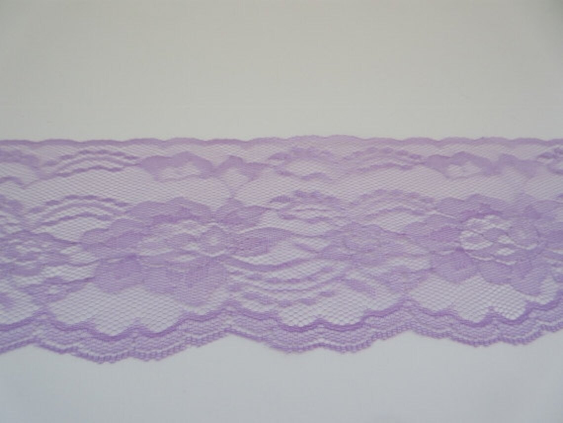 Lavender Lace Trim Ribbon 4 Inch Wide Baby Shower Etsy