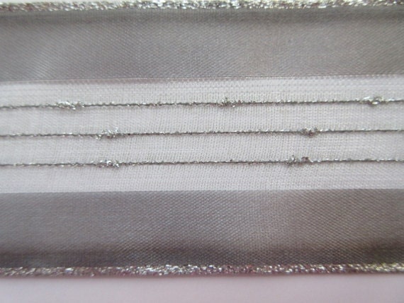 Silver Grey Ribbon Wired 2 inch wide Semi Sheer Ribbon | Etsy