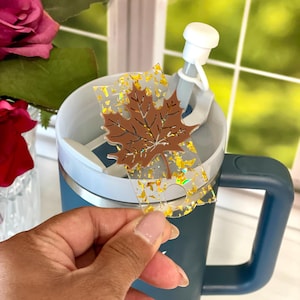 Fall Leaf-bekerdeksellabel, naamplaat beker, Thanksgiving Fall YETI Rambler-dekseltopper, H2.0 Stanley-topper, herfstbekertopper