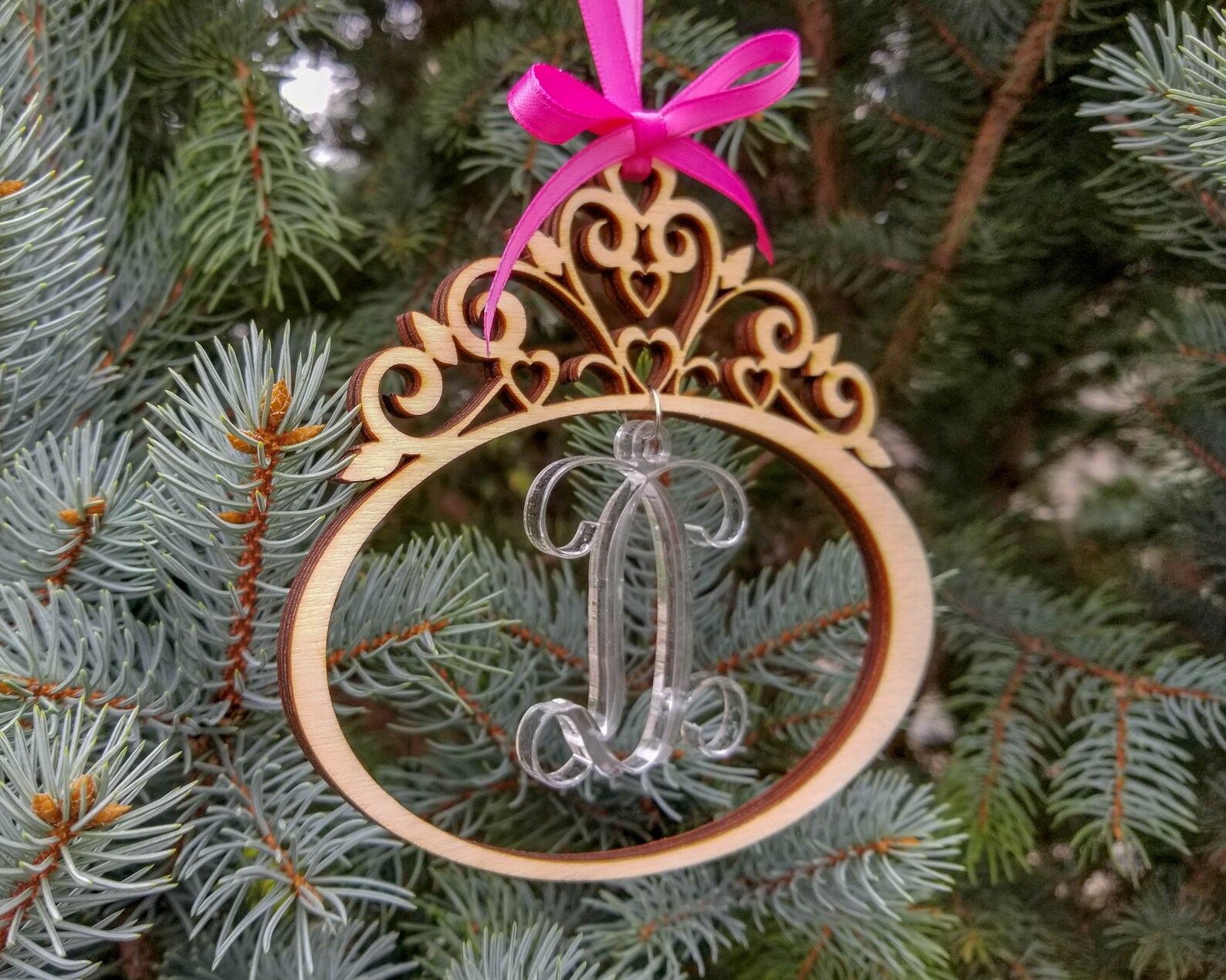 Tiara Ornament Monogram Crown 3D Christmas Ornament Custom Etsy