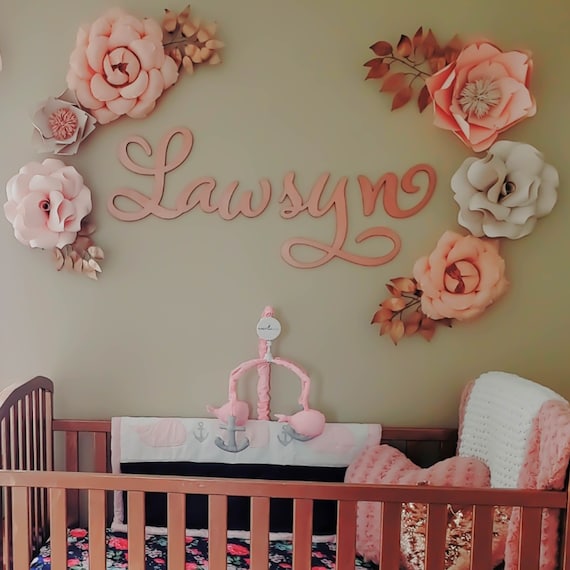 Above the Crib Nursery Decor Large Wooden Letters Nursery Wall Hanging Custom Baby Name Cutout Girls Room Wall Name Decor 3D Name Sign Etsy Canada